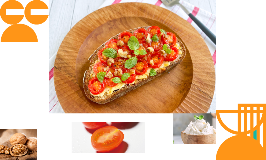 オスミックトマトとクリームチーズのタルティーヌ