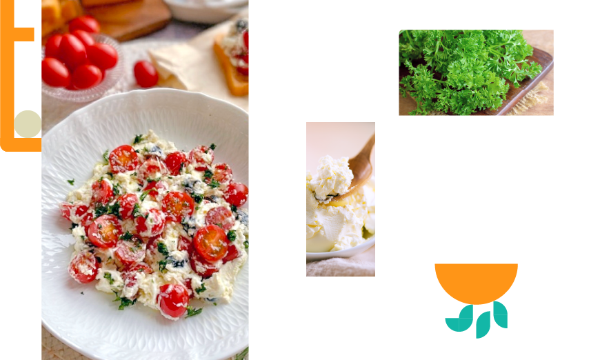 オスミックトマトのカッテージチーズ和え